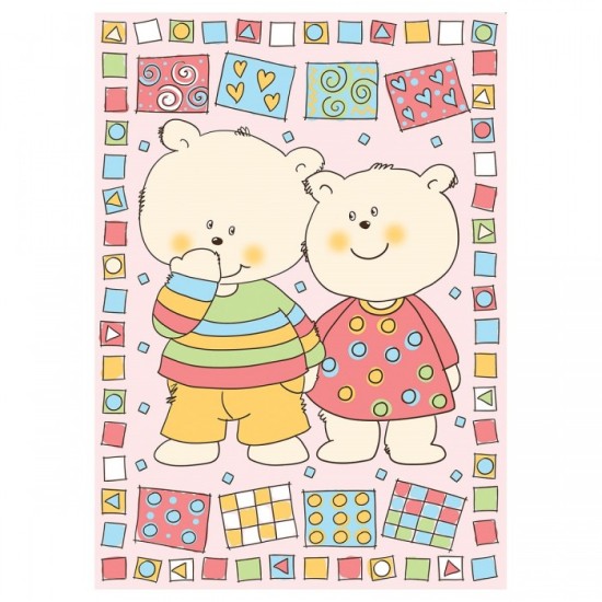 Одеяло Байковое Baby Nice Два Медведя 100х140, Розовый