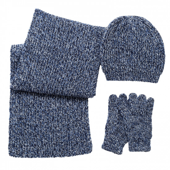 Подарочный набор (шарф шапка перчатки) Chicco для мальчиков 005 тёмно-синий