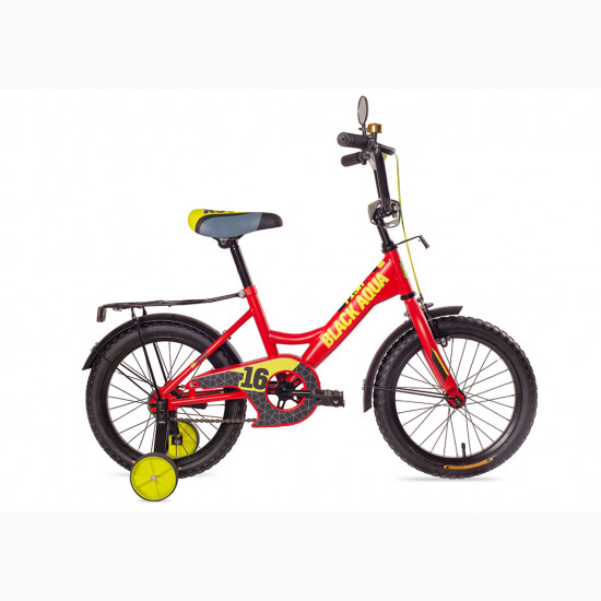 KG1227 2-х колесный велосипед BA Fishka 12", с ручкой, МАТТ со светящимися колесами (оранжевый неон)