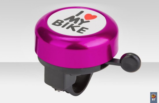 Звонок алюминий 45AE-04/210140 "I love my bike" чёрно-фиолетовый