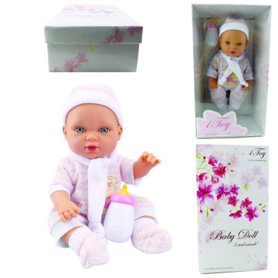 Куколка 1TOY "Baby Doll" в розовом платье, пинетках и болеро 28см.
