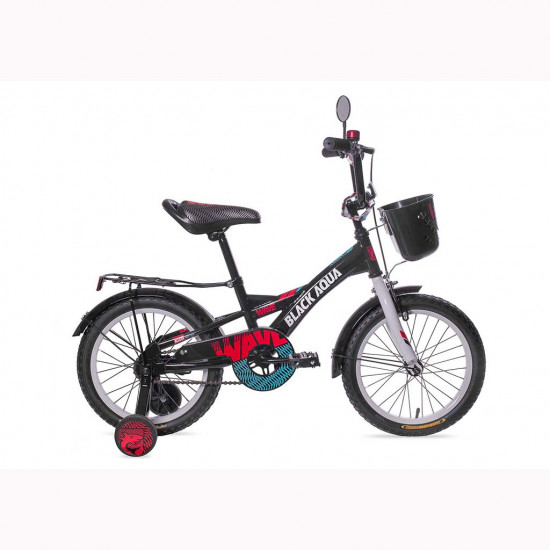 KG1428 2-х колесный велосипед BA Wave 14"; 1s со светящимися колесами (черно-красный)