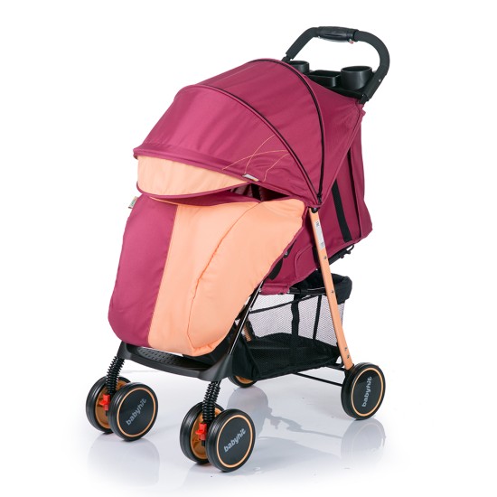 Прогулочная коляска BabyHit Simpy, Бордово-оранжевая
