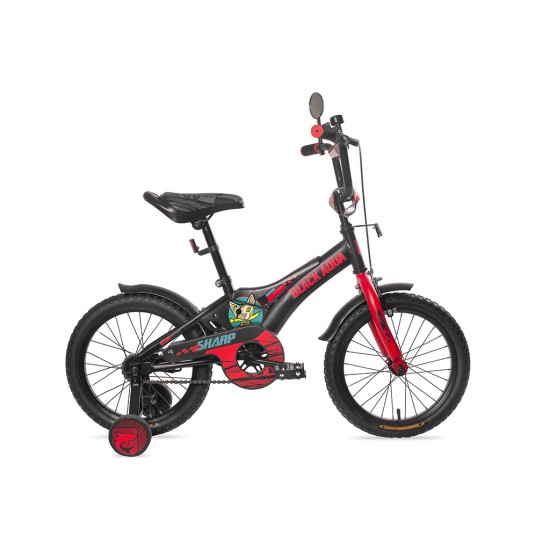 Двухколесный велосипед BA Sharp 12"; 1s со светящимися колесами KG1210 (черно-красный)