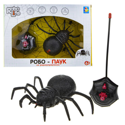 1TOY RoboLife  игрушка Робо-паук (свет, звук, движение) на РУ , коробка с окном