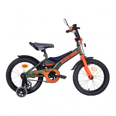 Двухколесный велосипед BA Sharp 14"; со светящимися колесами,1s KG1410  (хаки-оранжевый)
