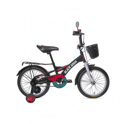 Двухколесный велосипед BA Wave NEW 16"со светящимися колесами, 1s, KG1628  (черно-красный)