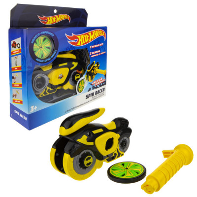 Игрушка Hot Wheels Spin Racer "Желтый Призрак" (пуск. механизм с диском, 16 см, коробка, желт.)