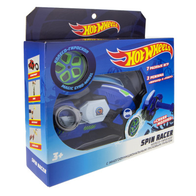 Игрушка Hot Wheels Spin Racer "Синяя Молния" (пуск. механизм с диском, 16 см, коробка, син.)