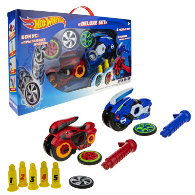 Игрушка Hot Wheels Spin Racer "Deluxe Set" (2 пуск. механизма + 3 диска, с аксесс., 16 см, коробка)