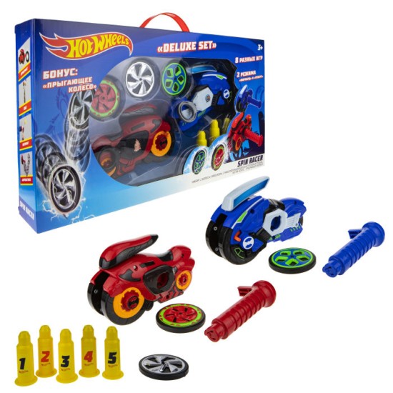 Игрушка Hot Wheels Spin Racer "Deluxe Set" (2 пуск. механизма + 3 диска, с аксесс., 16 см, коробка)