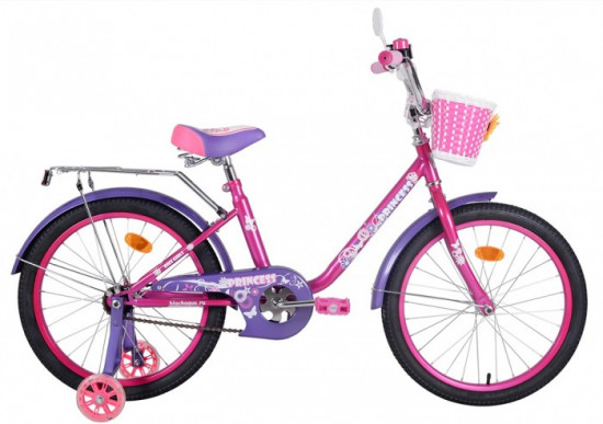 KG1202 2-х колесный велосипед BA Princess 12 со светящимися колесами, розово-сиреневый