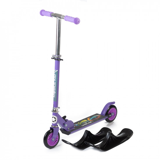 Самокат-сноускутер 2 в 1 Mobile Kid UniSlide (SKS100), фиолетовый