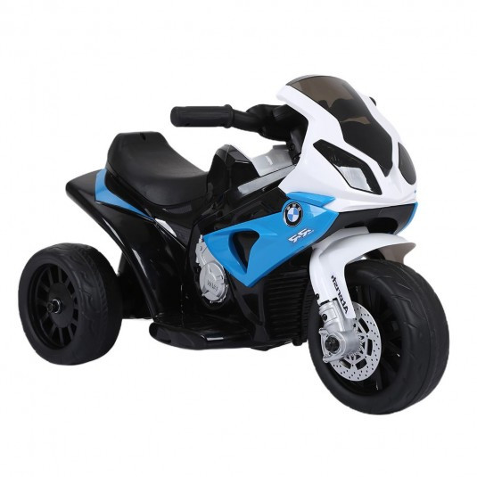 Детский электромотоцикл JT5188 синий (кожа)