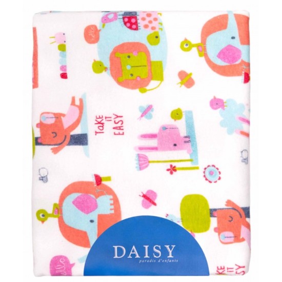 Пеленка фланель Daisy с рисунком 75х120, слоники