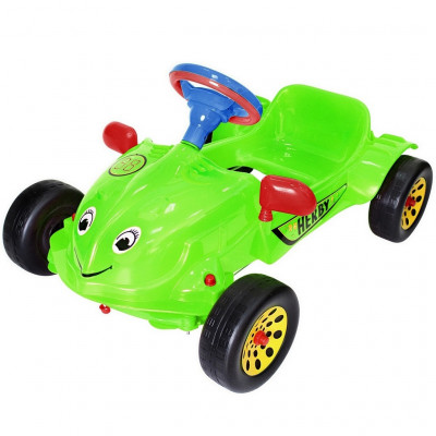 ОР09-901 Машина педальная Herbi с музыкальным рулем зеленая