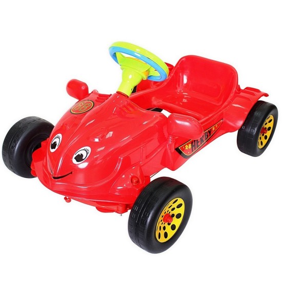 ОР09-901 Машина педальная Herbi с музыкальным рулем красная