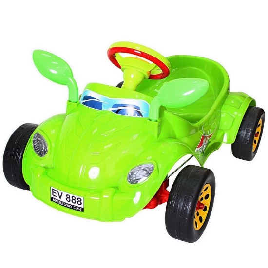 ОР09-903 Машина педальная Молния с музыкальным рулем  зеленая