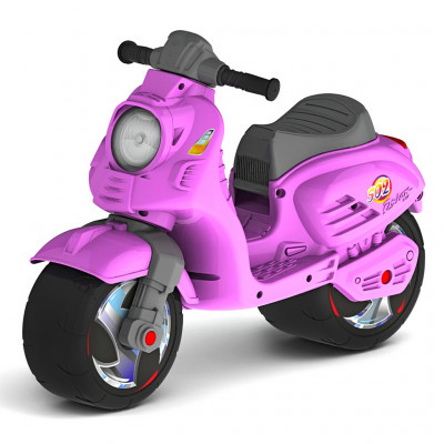 ОР502 Каталка-мотоцикл беговел СКУТЕР цвет розовый