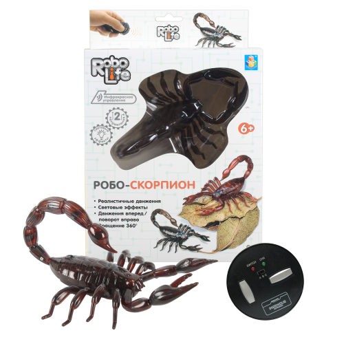 Игрушка функциональная 1TOY Robo Life "Робо-скорпион" пульт-ИК (коричневый)