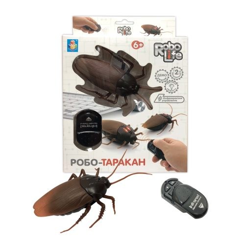 Игрушка функциональная 1TOY Robo Life "Робо-таракан" пульт-ИК (коричневый)