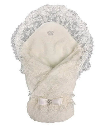 Конверт-одеяло Mam-Baby вязанный на выписку 95x95, Экрю