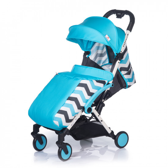 Прогулочная коляска BabyHit Amber Plus, Светло-голубая с зигзагом