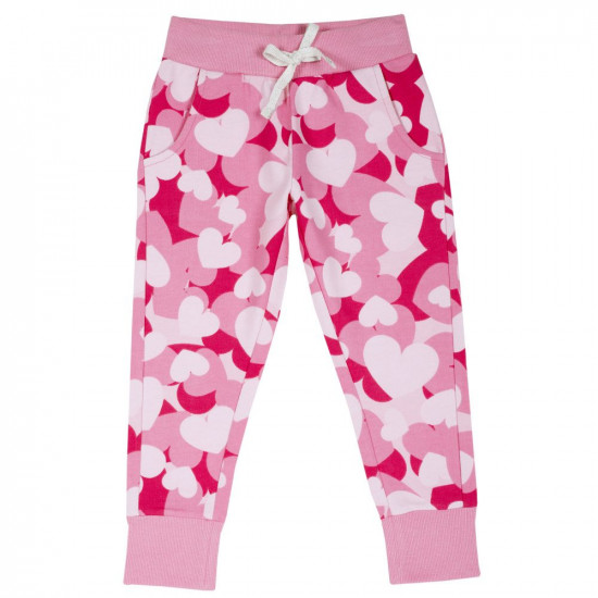 Спортивные брюки Chicco 104 раска бело-розовые сердечки